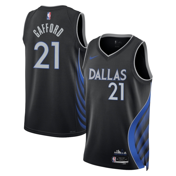 Dallas Mavericks Trikot Daniel Gafford Nike 2025-26 City Edition Schwarz Swingman - Herren